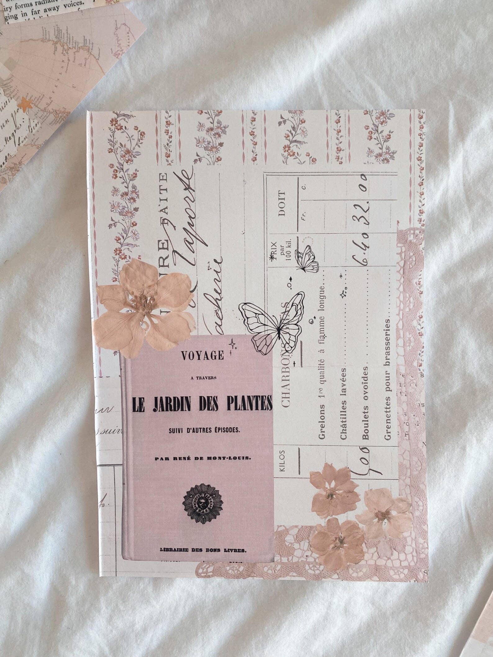 6 scrapbook papers A5 stickers - "Beautiful Vintage Pink"