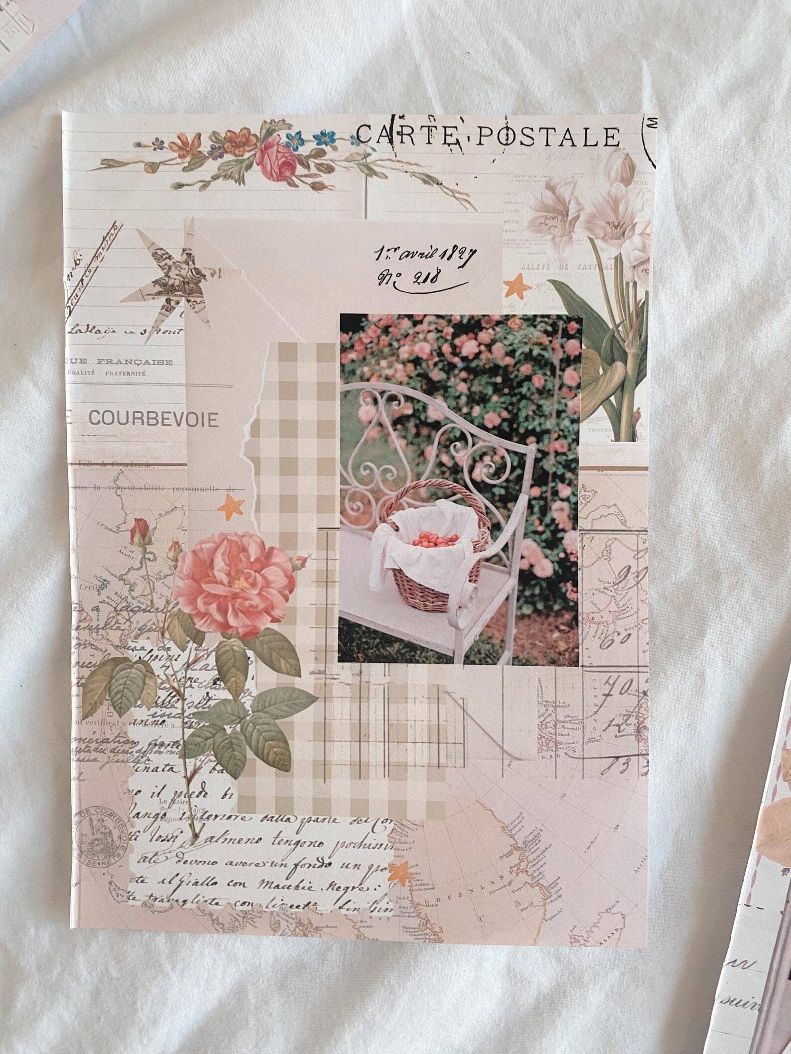 6 scrapbook papers A5 stickers - "Beautiful Vintage Pink"
