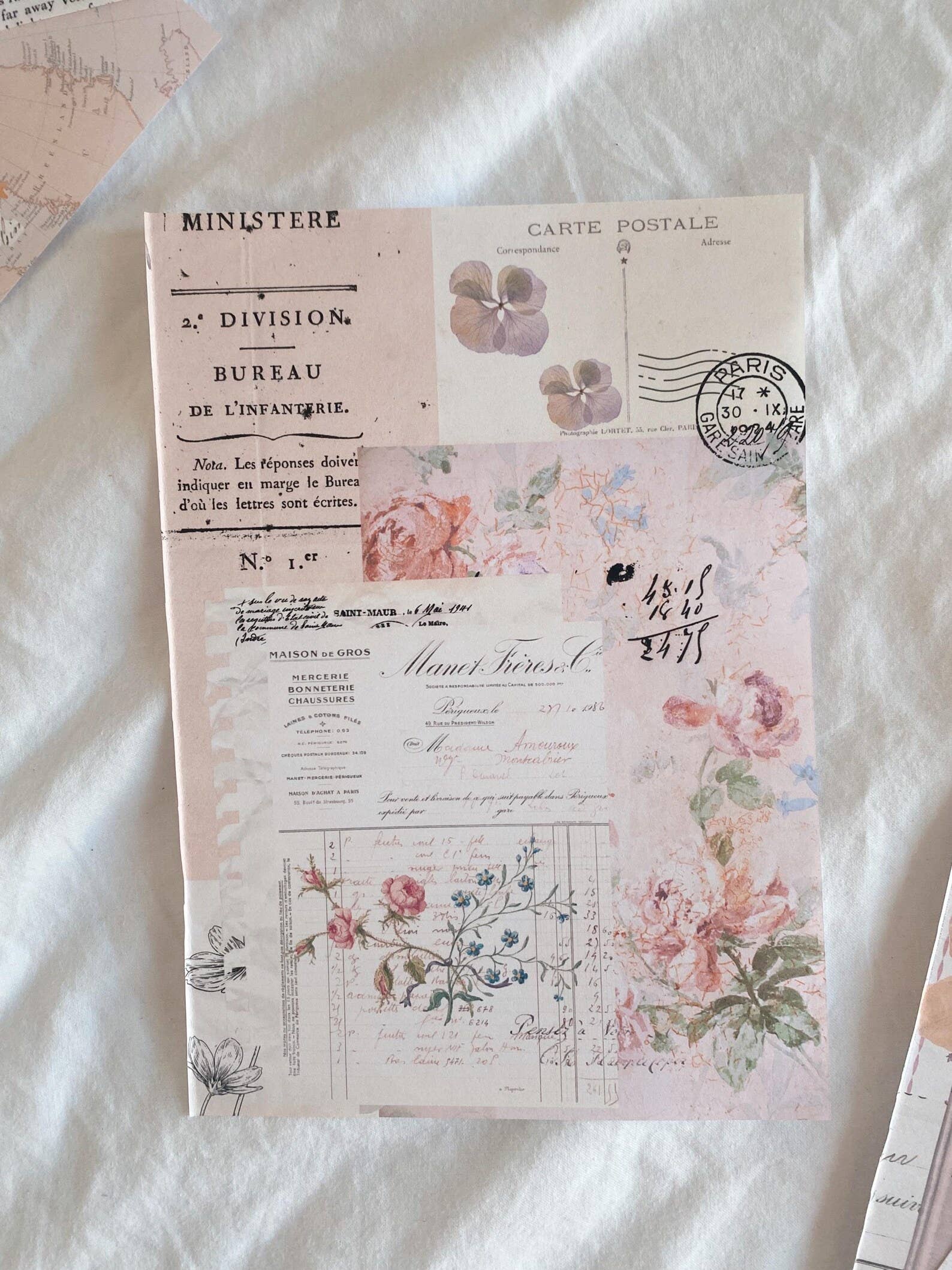 6 scrapbook papers A5 stickers - "Beautiful Vintage Pink"