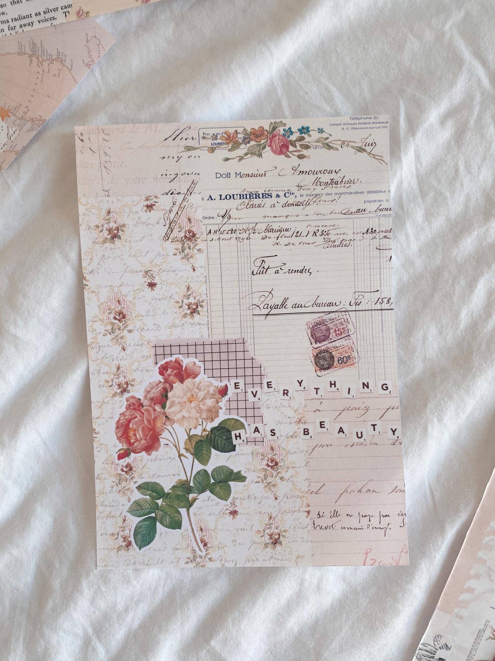 6 scrapbook papers A5 stickers - "Beautiful Vintage Pink"