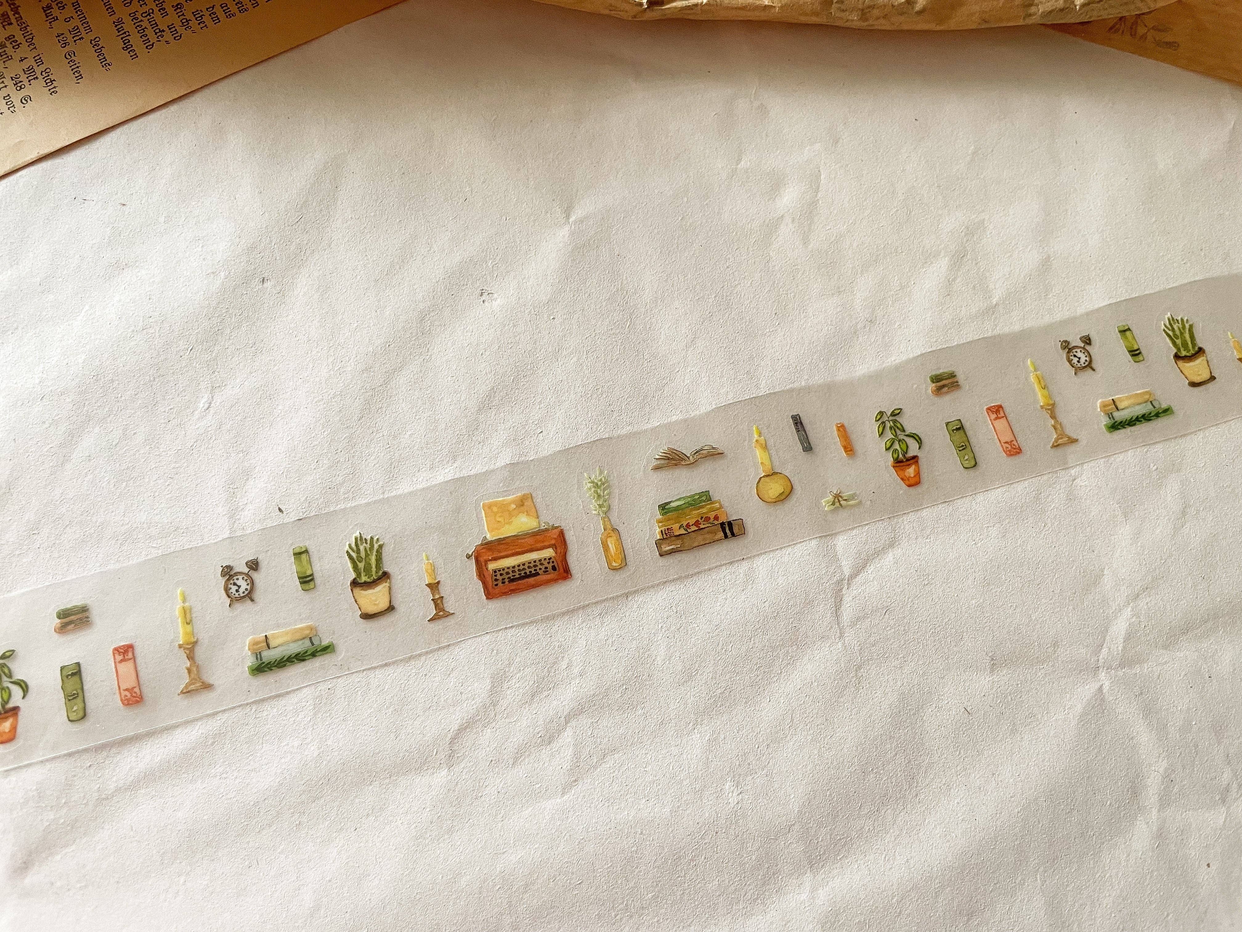 Vintage bibliotheek PET-tape met kiss cut