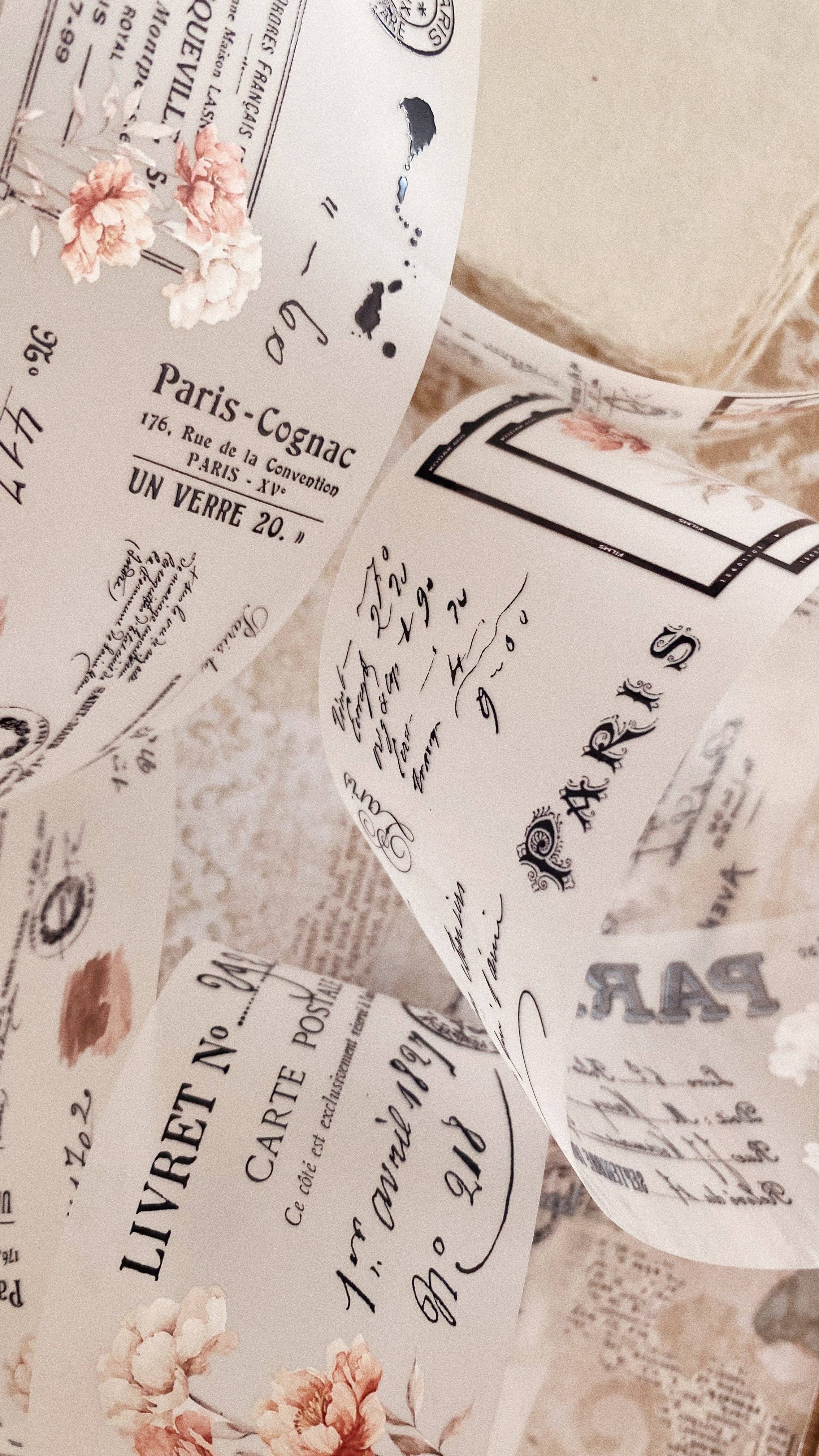 PET-tape met vintage pioenrozen