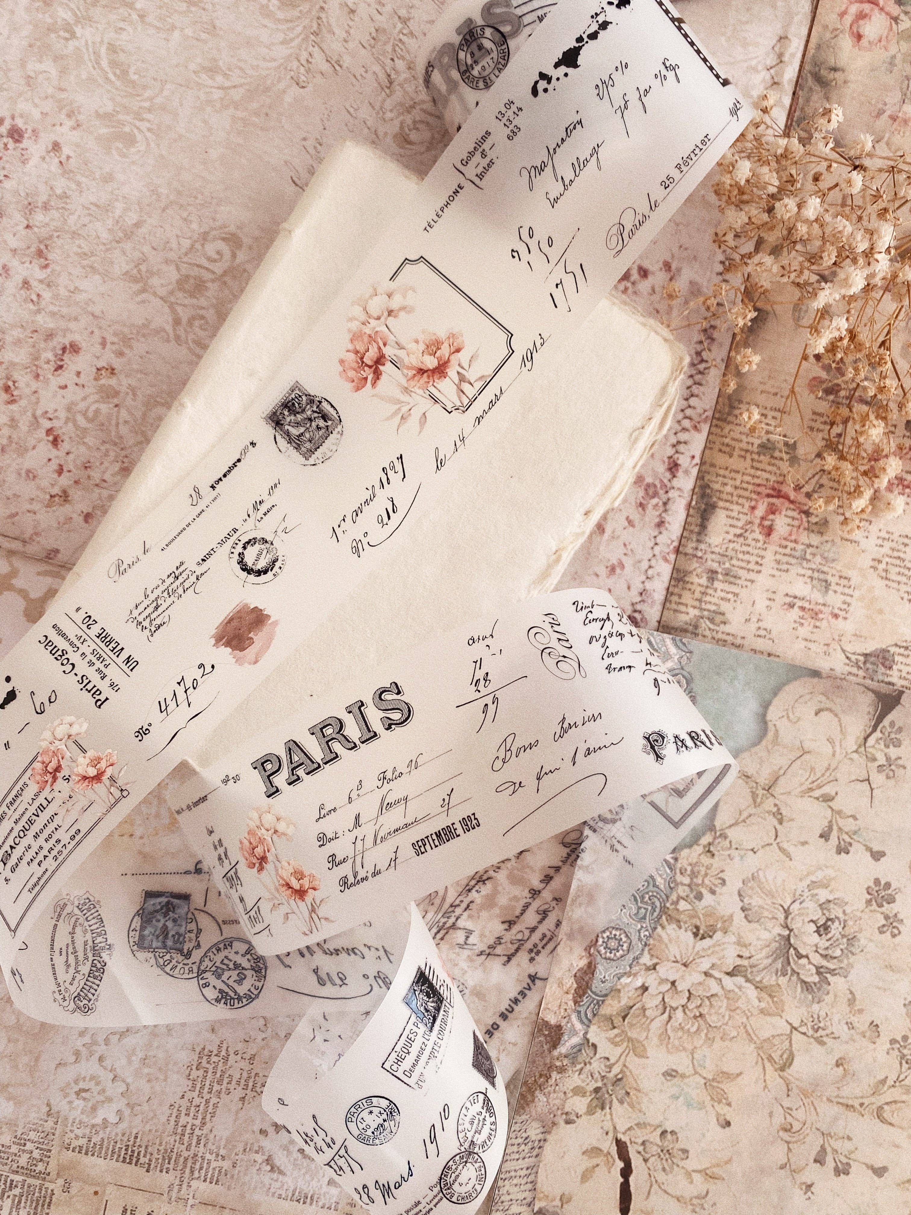 PET-tape met vintage pioenrozen