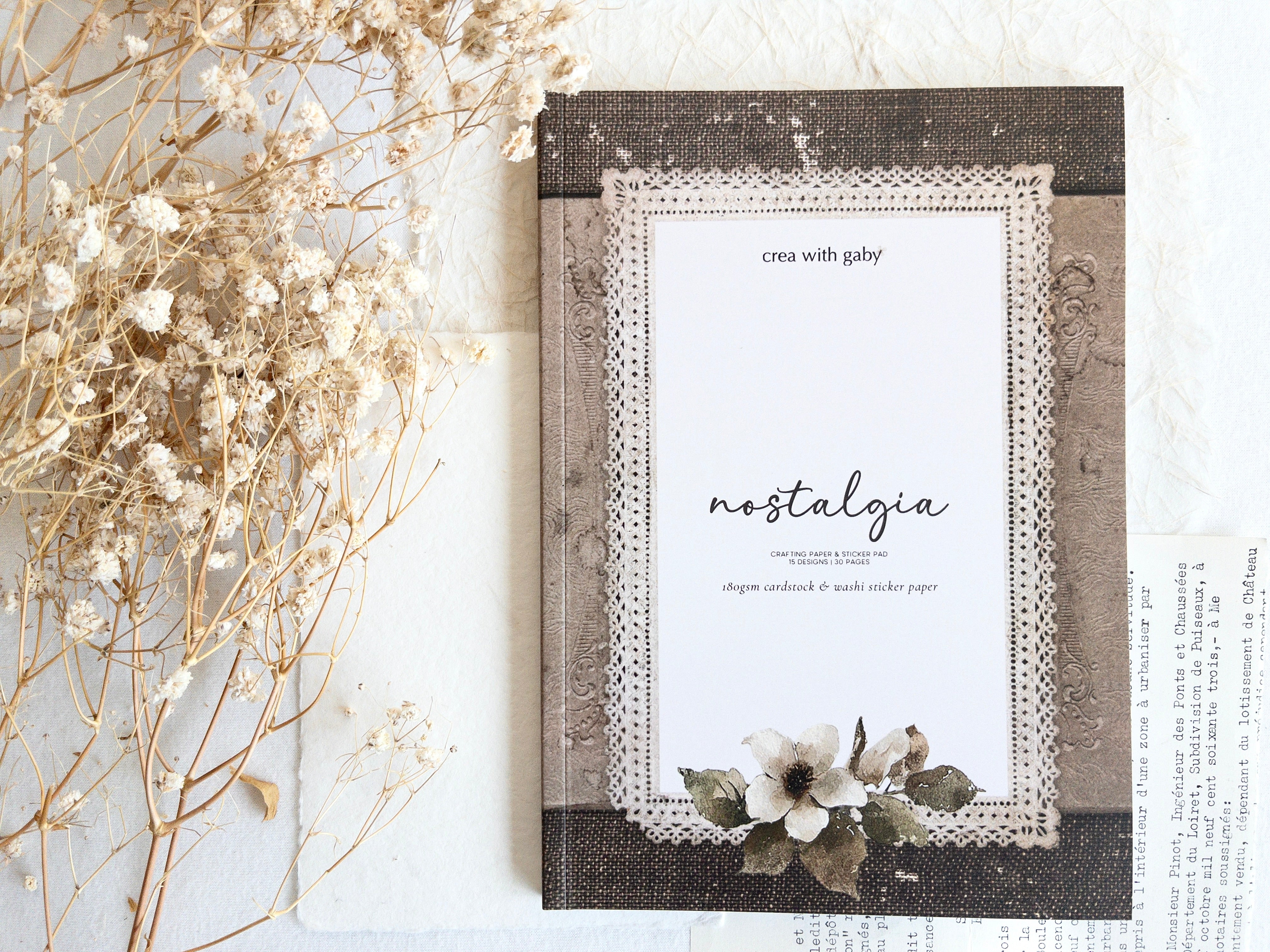 Crafting paper & sticker pad | Nostalgia (February 2026 sub kit)