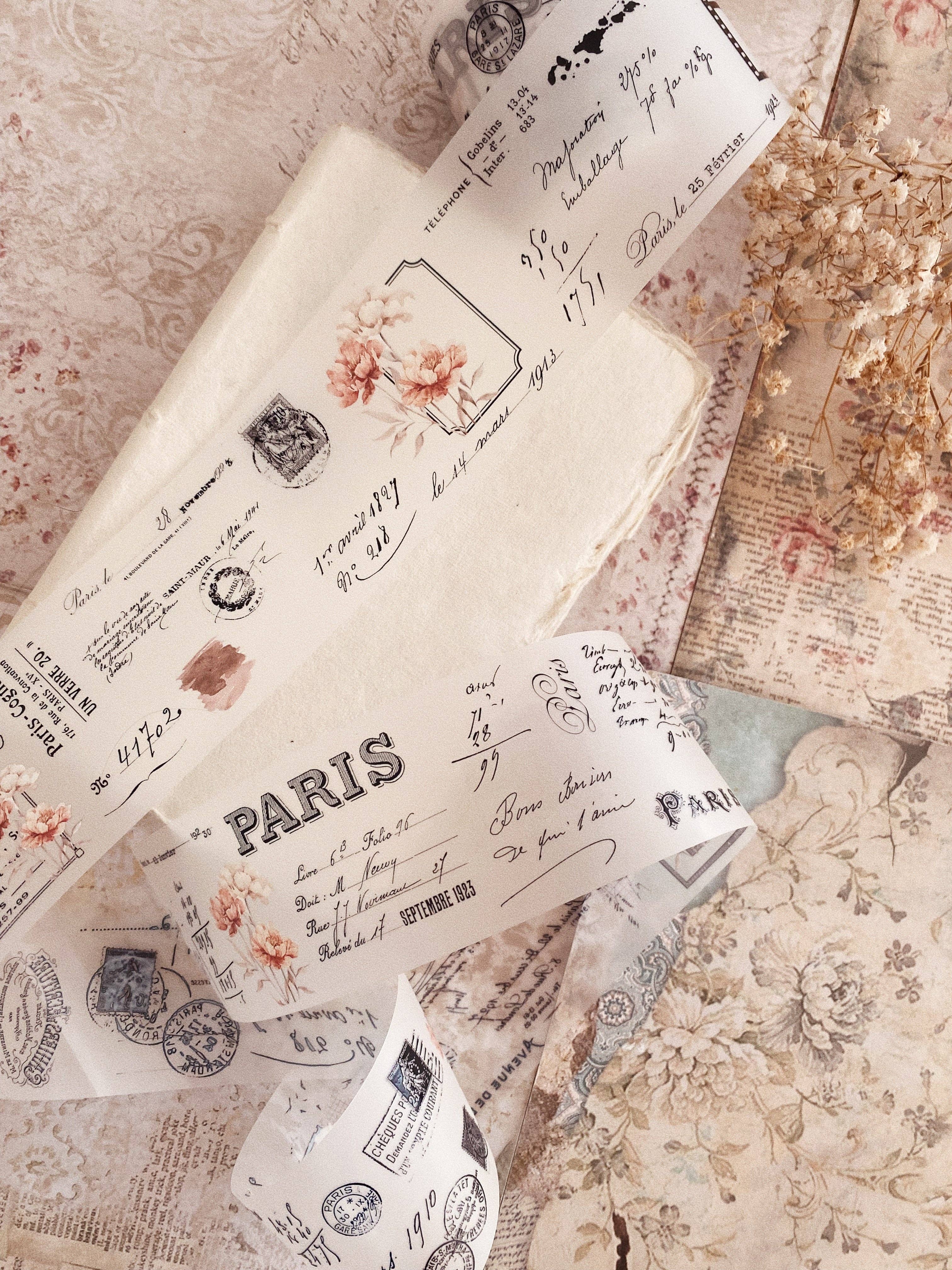 PET-tape met vintage pioenrozen