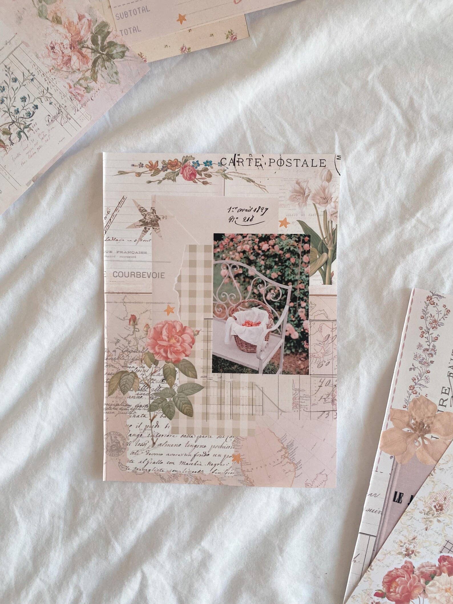6 scrapbook papers A5 stickers - "Beautiful Vintage Pink"