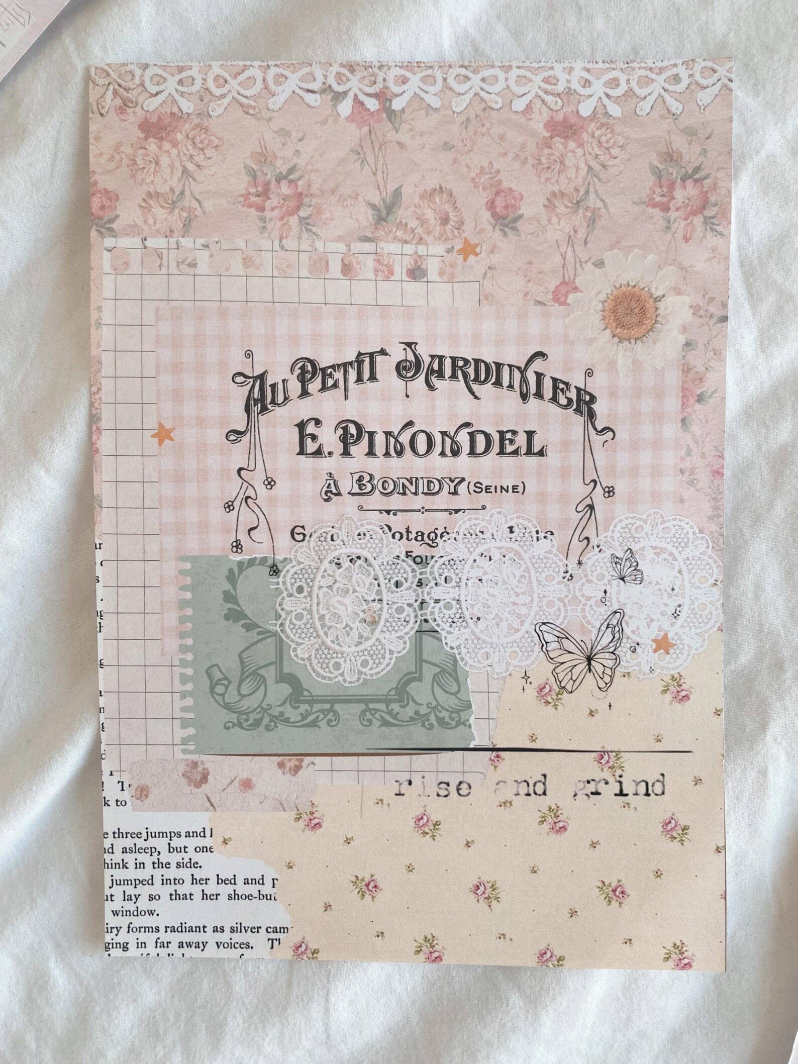 6 scrapbook papers A5 stickers - "Beautiful Vintage Pink"