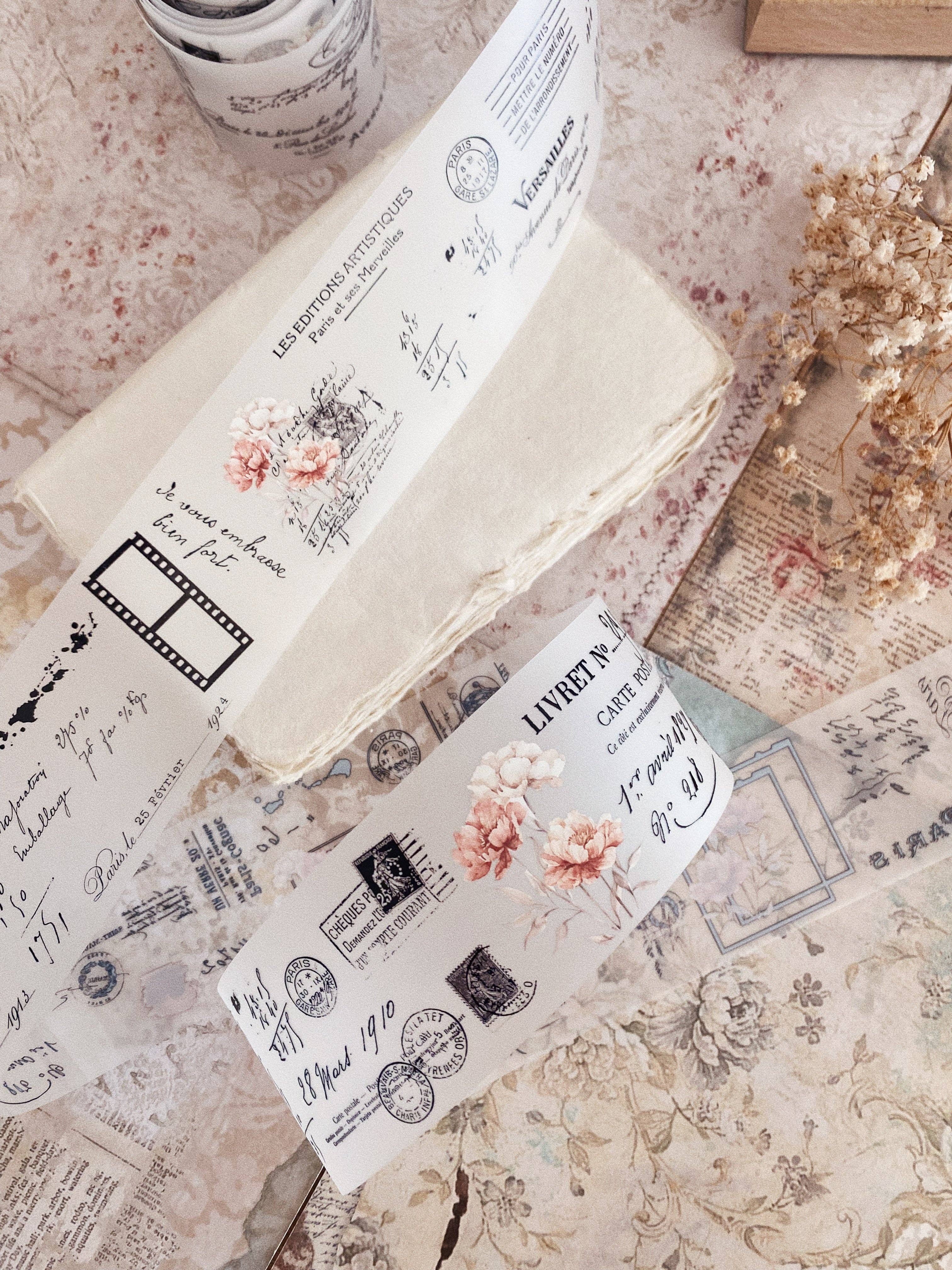 PET-tape met vintage pioenrozen