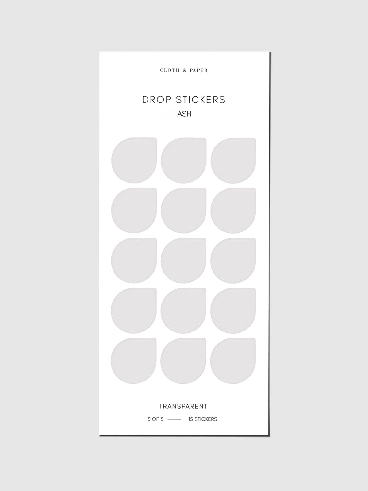 Drop Stickers Transparant van Cloth & Paper