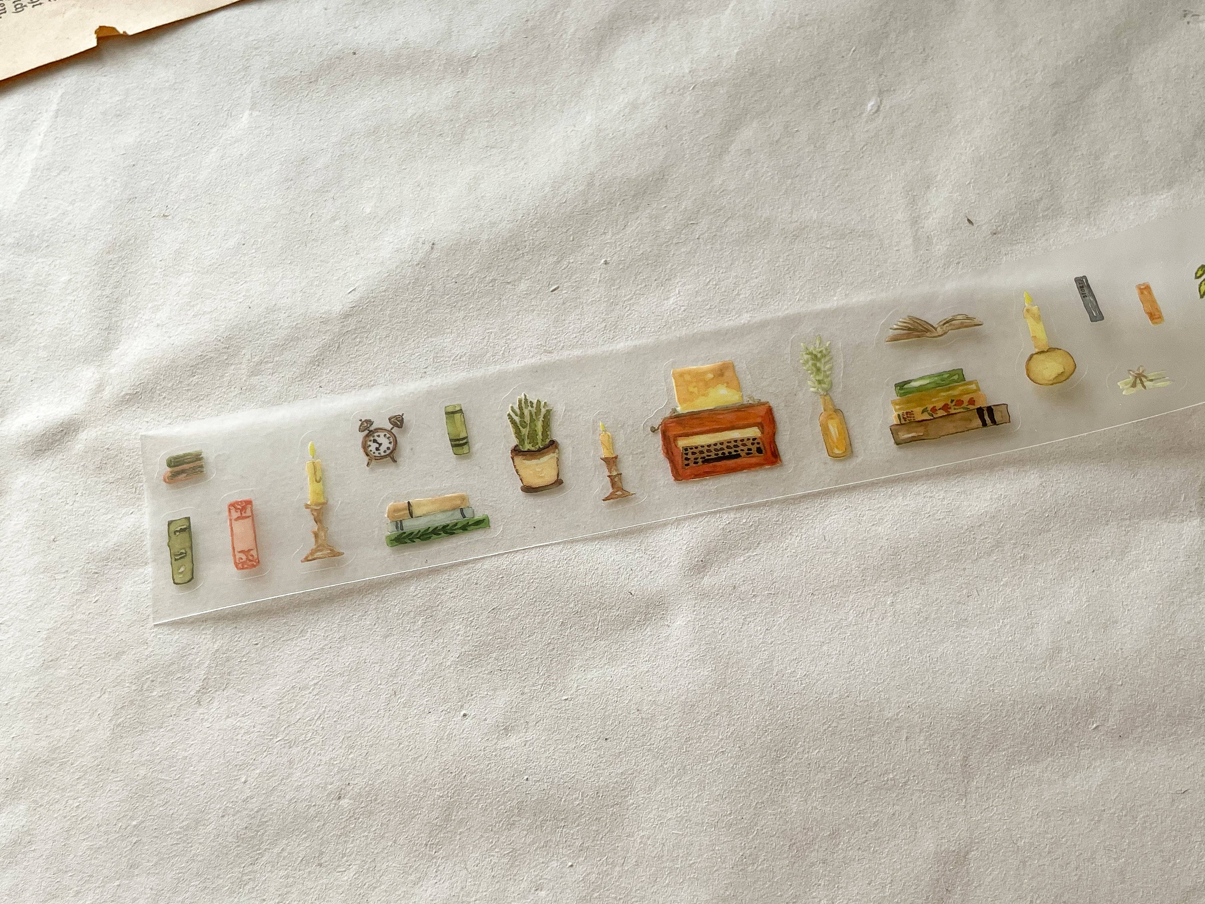 Vintage bibliotheek PET-tape met kiss cut