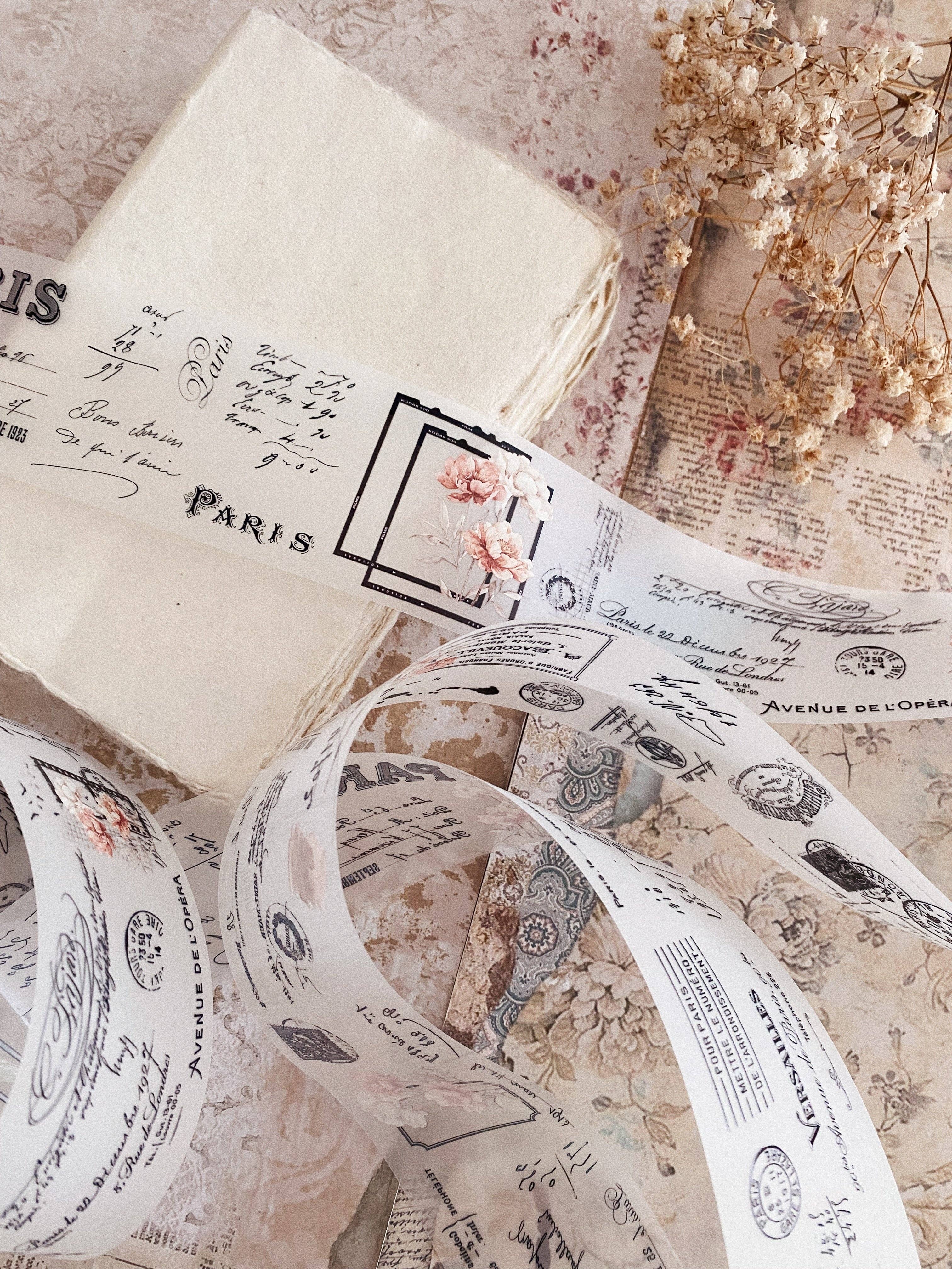 PET-tape met vintage pioenrozen
