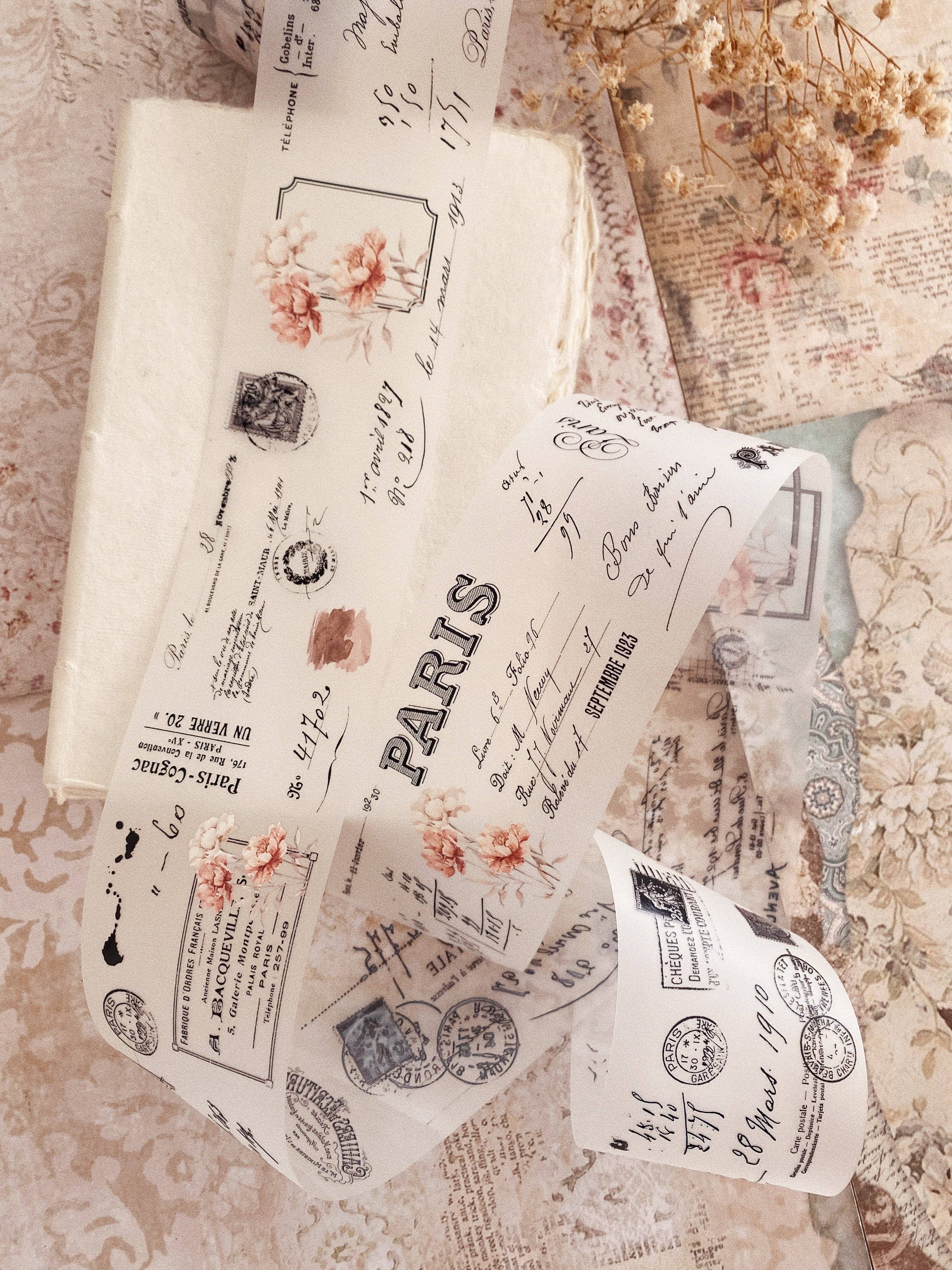 PET-tape met vintage pioenrozen