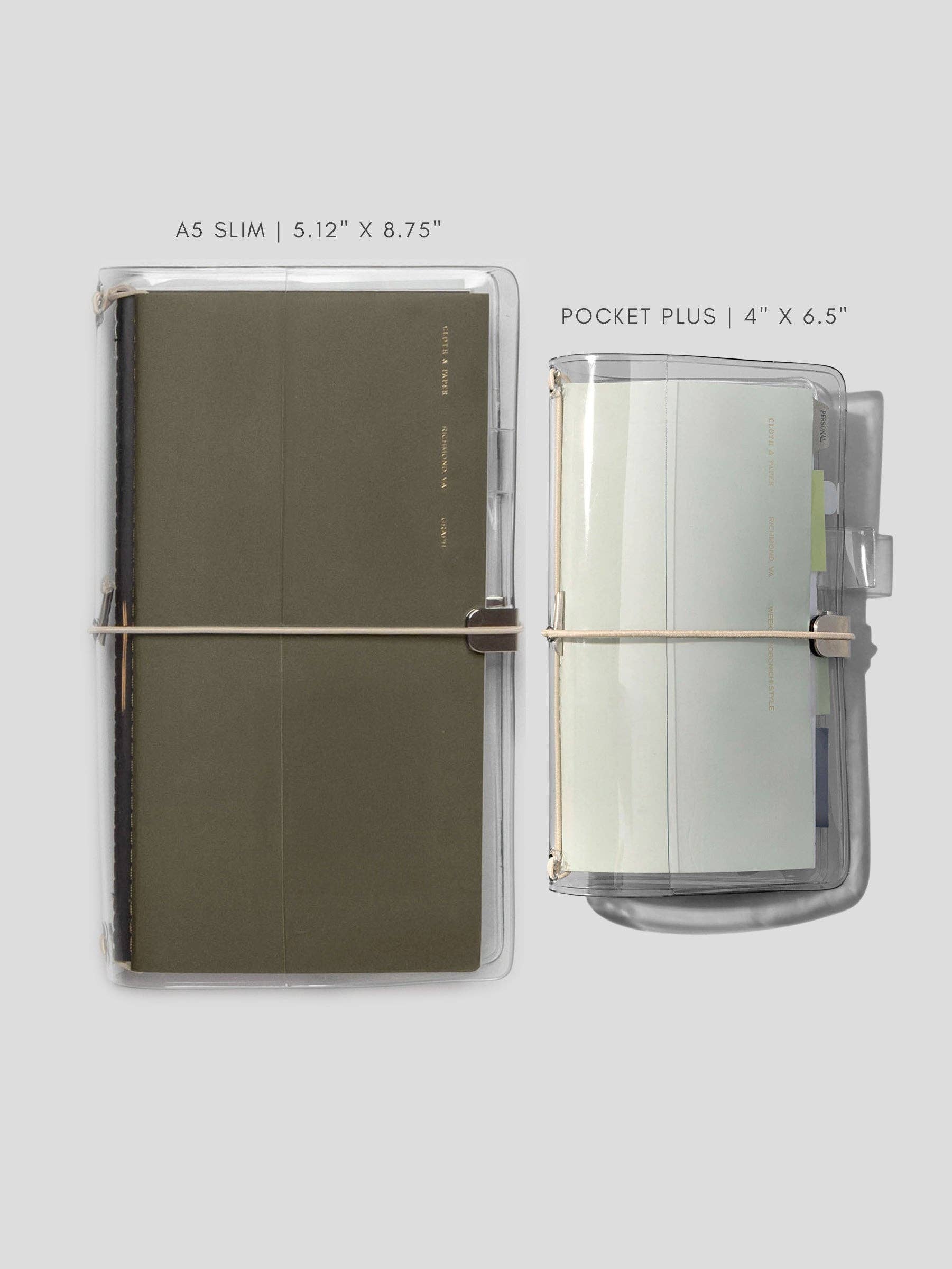 Heldere Vinyl Reiscovers voor Notitieboek | Pocket Plus