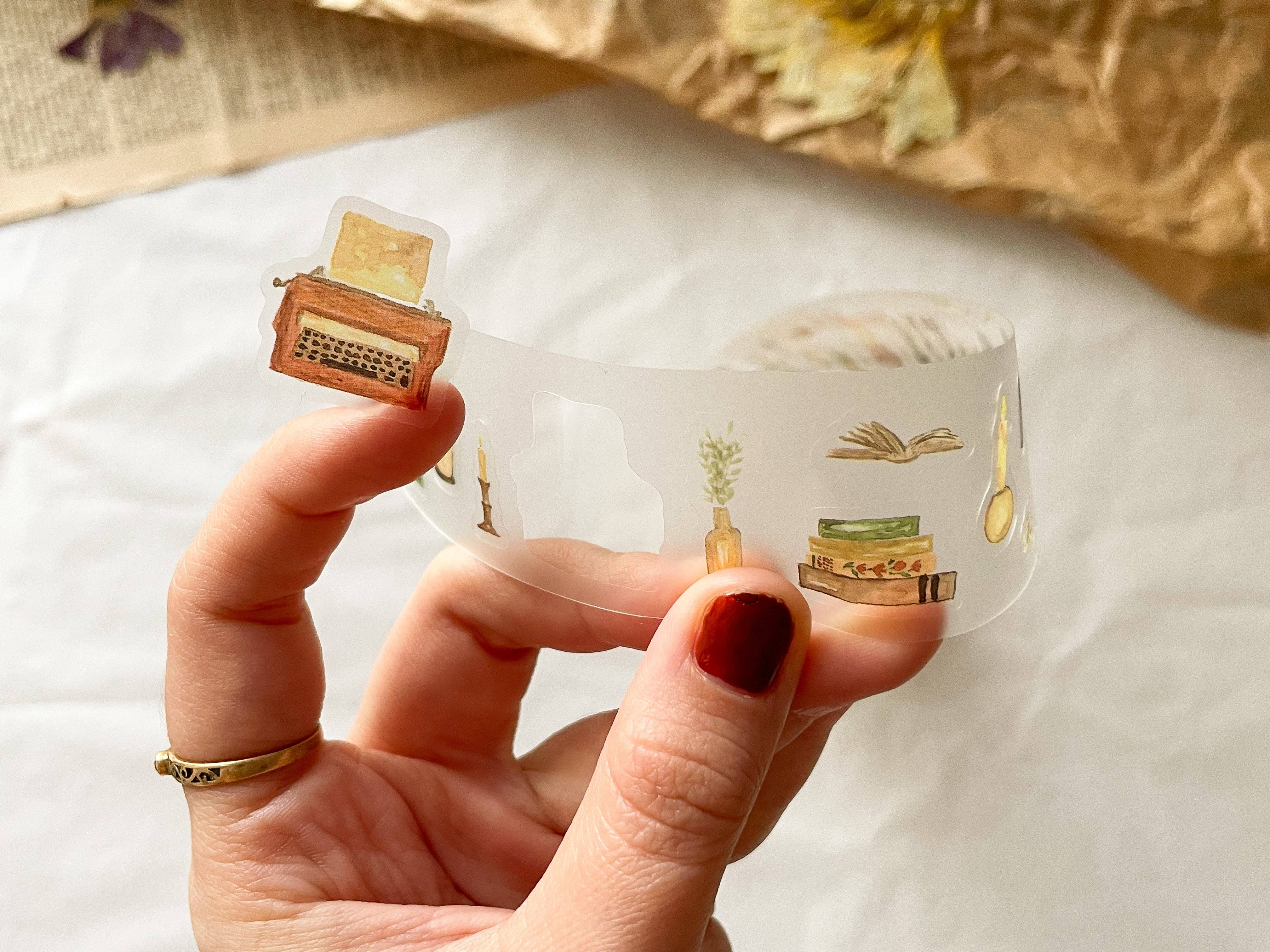 Vintage bibliotheek PET-tape met kiss cut