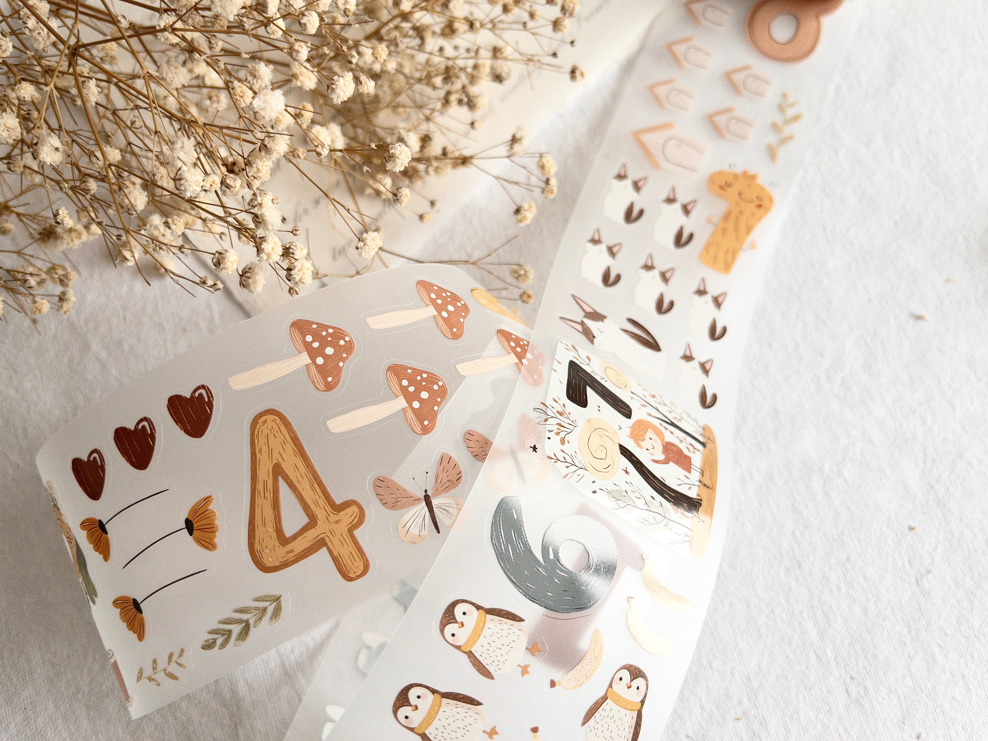 For Littles: "Numbers" Pre-cut PET tape (Sticker roll)