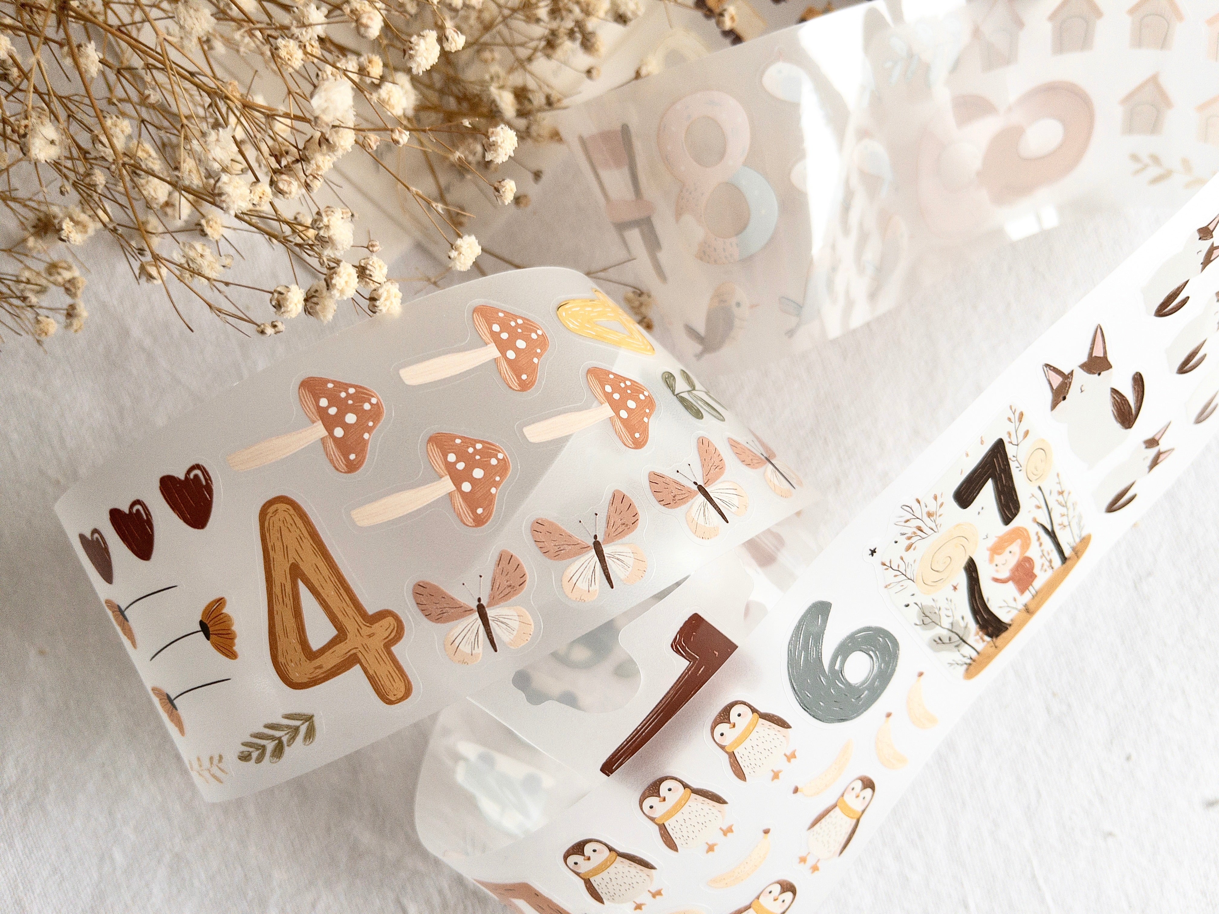 For Littles: "Numbers" Pre-cut PET tape (Sticker roll)