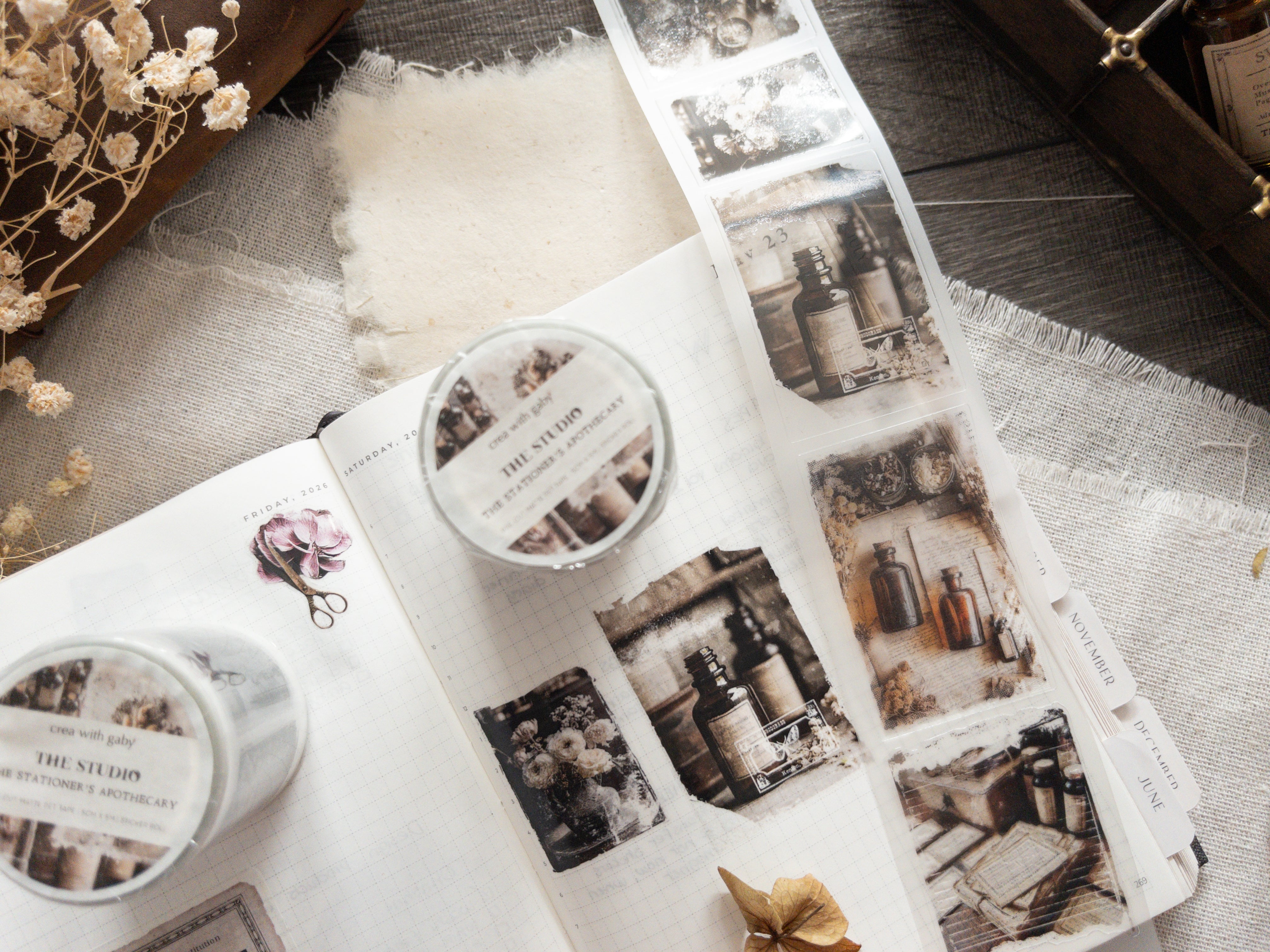 Ruban PET prédécoupé : The Studio (collection The Stationer's Apothecary)