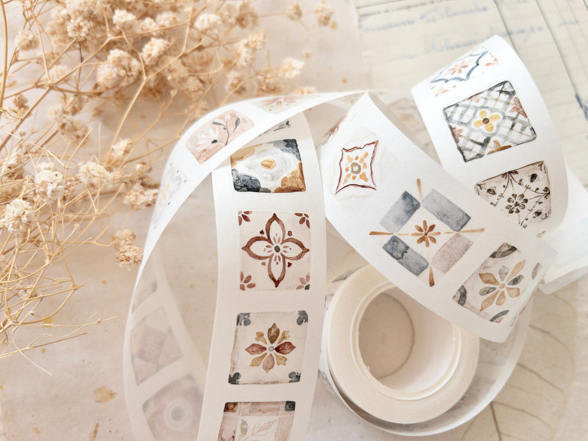Pre-cut washi tape with backing paper Little tiles_02.jpg