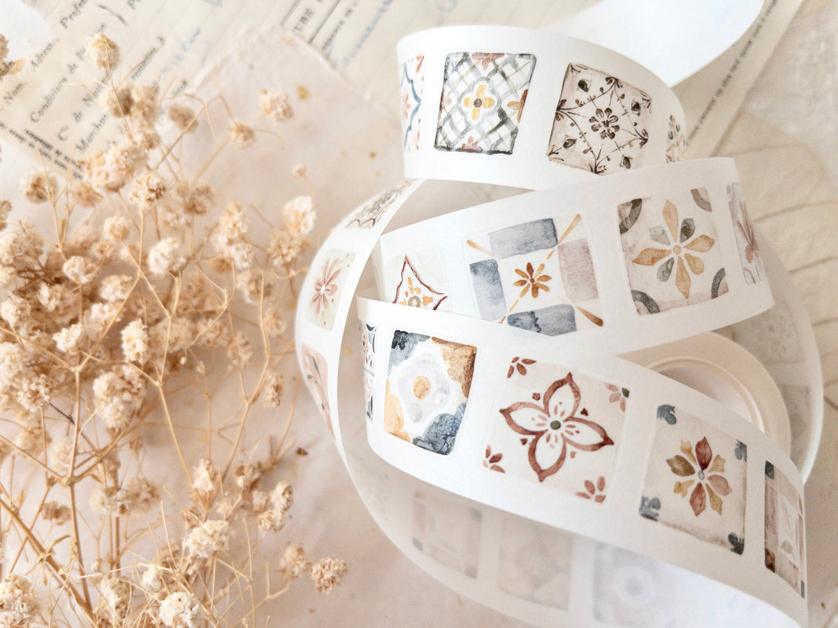 Pre-cut washi tape with backing paper Little tiles_07.jpg
