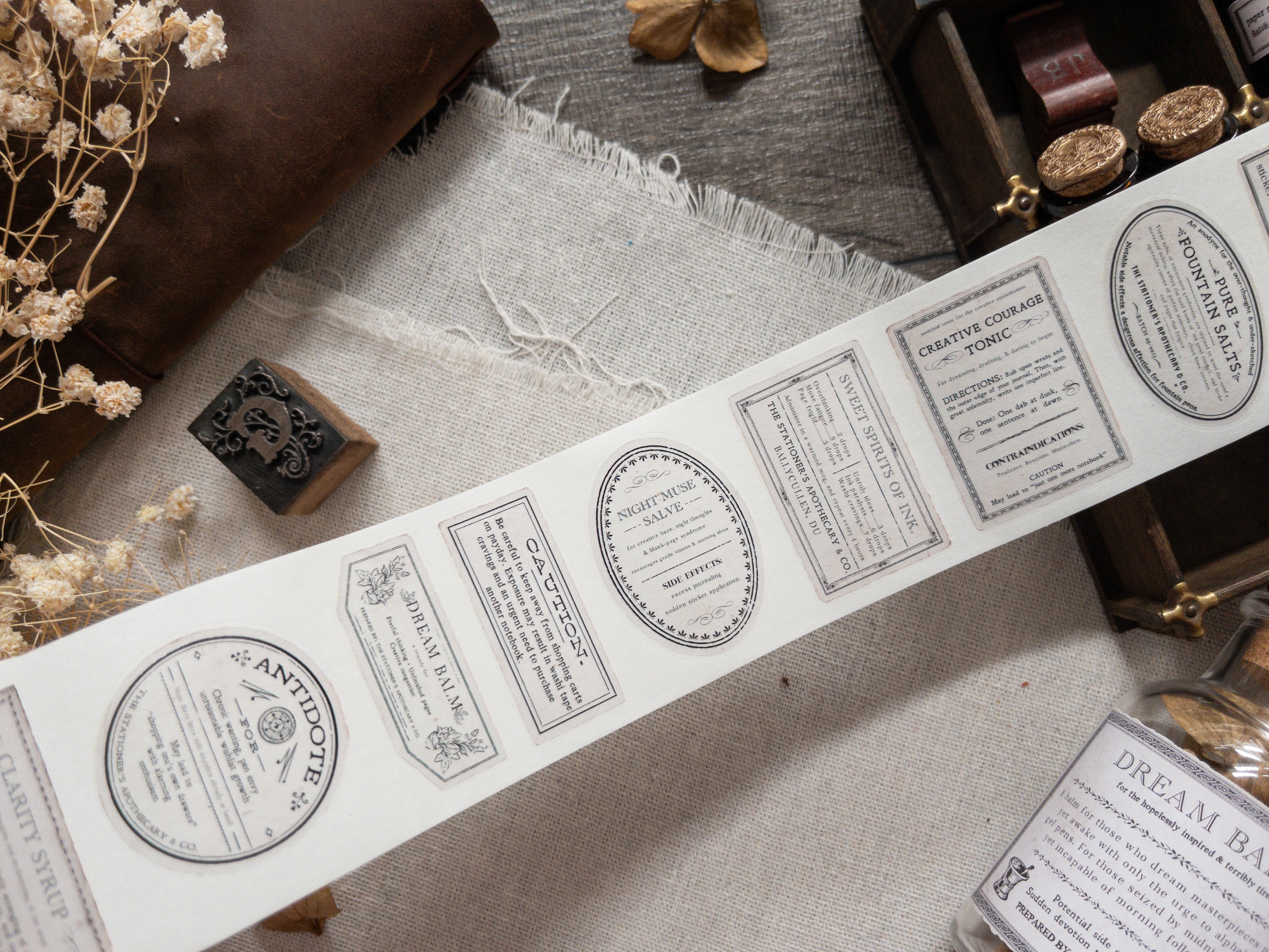 Washi tape prédécoupé avec papier support : The Stationer's Label Roll