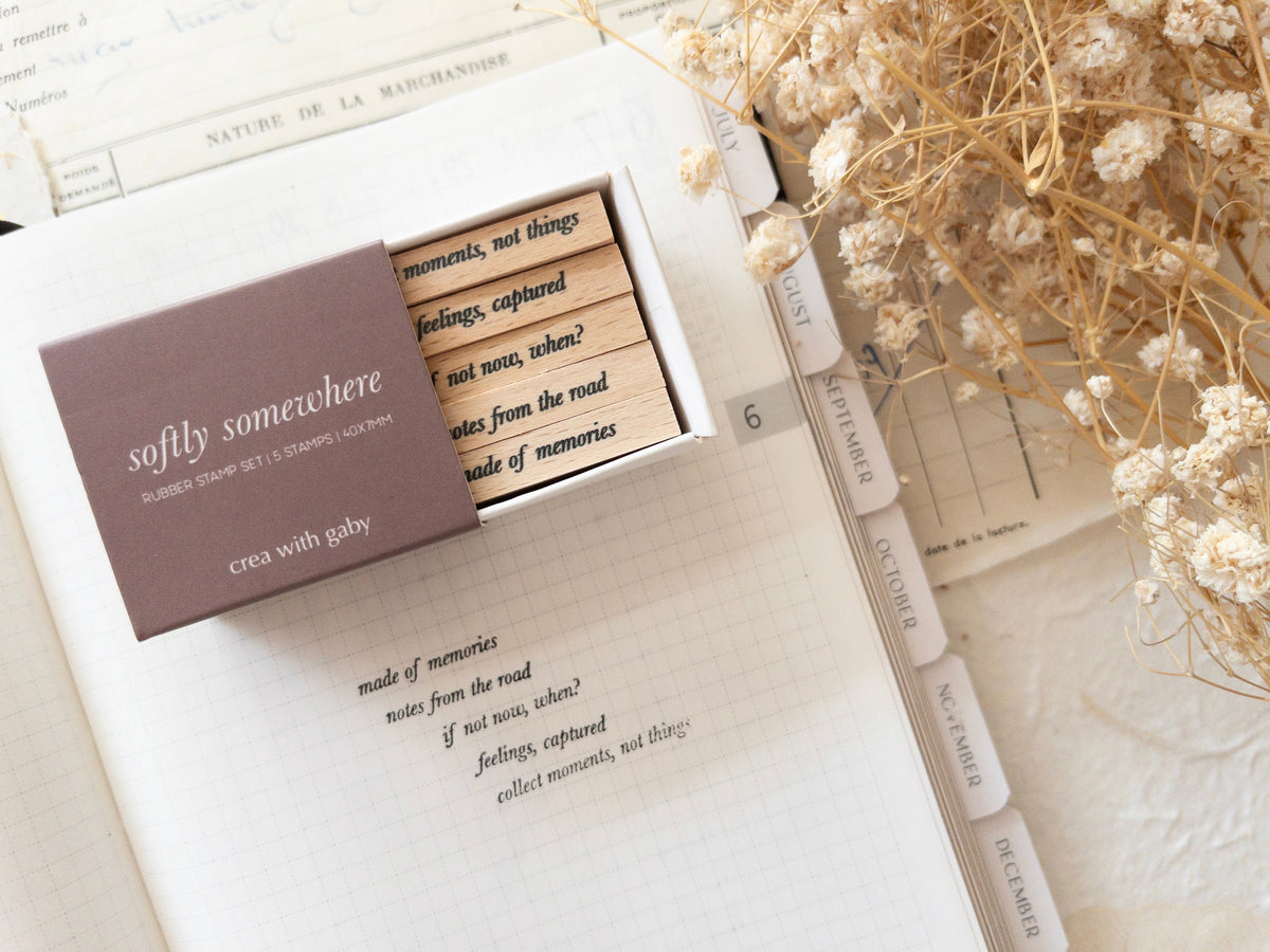 Rubber stamp set Softly somewhere (Mini quotes)_01.jpg