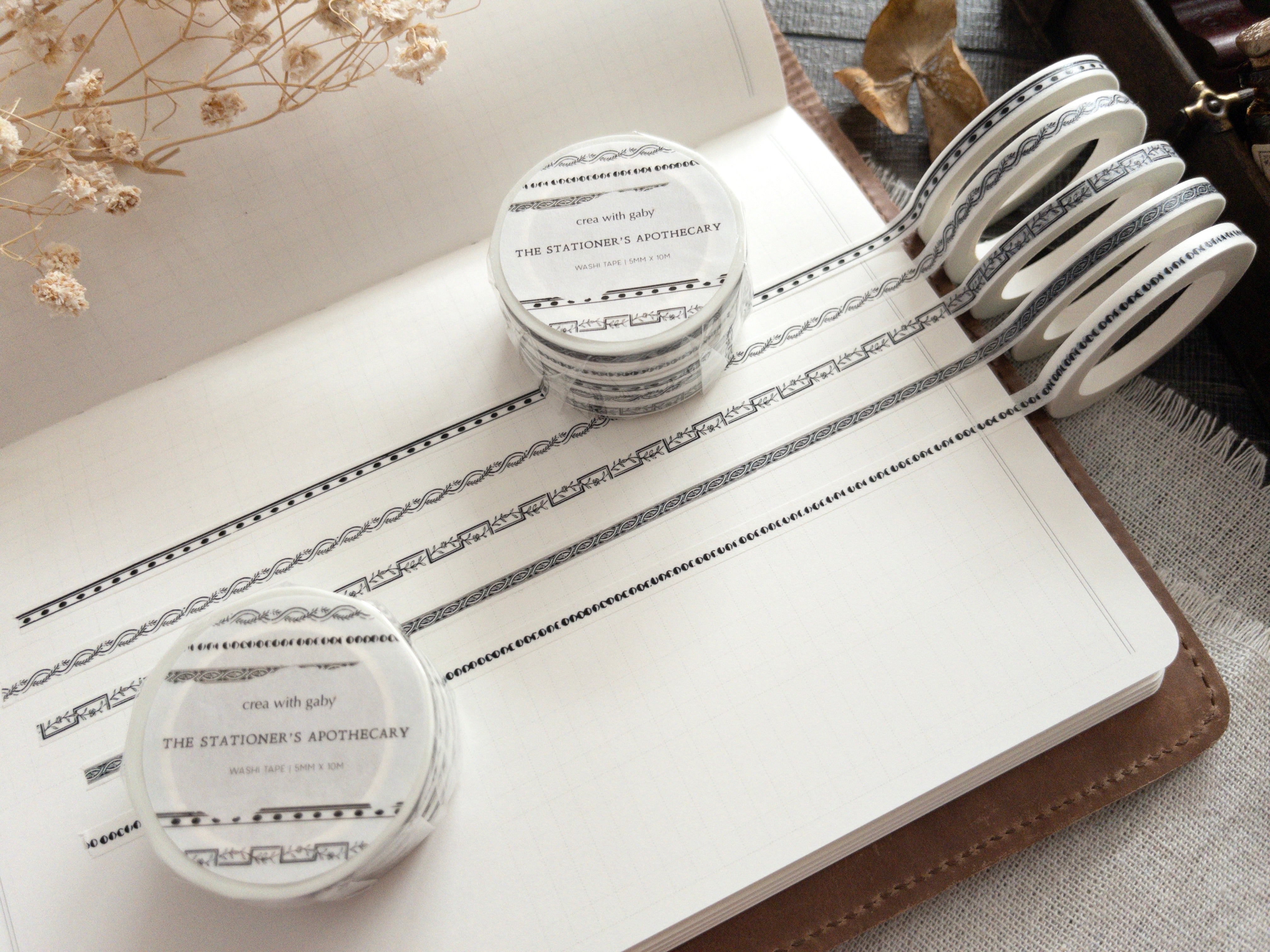 Washi tape set : L'Apothicaire Papetier (5 rouleaux)