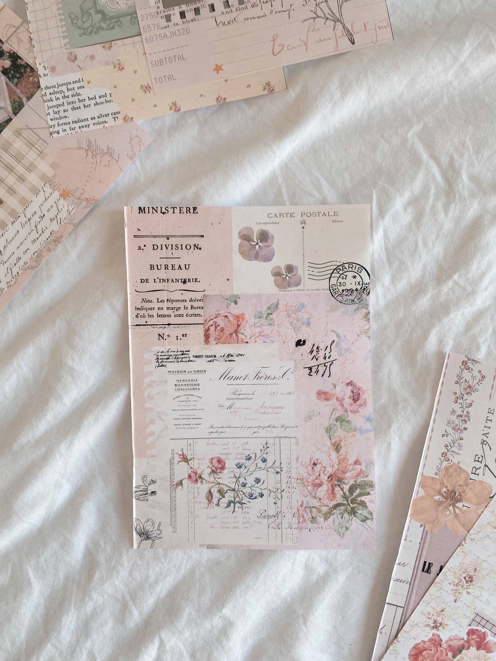 6 scrapbook papers A5 stickers - "Beautiful Vintage Pink"