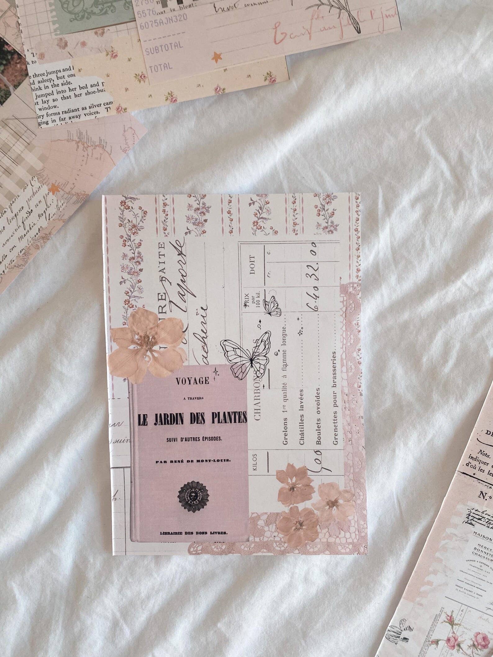 6 scrapbook papers A5 stickers - "Beautiful Vintage Pink"
