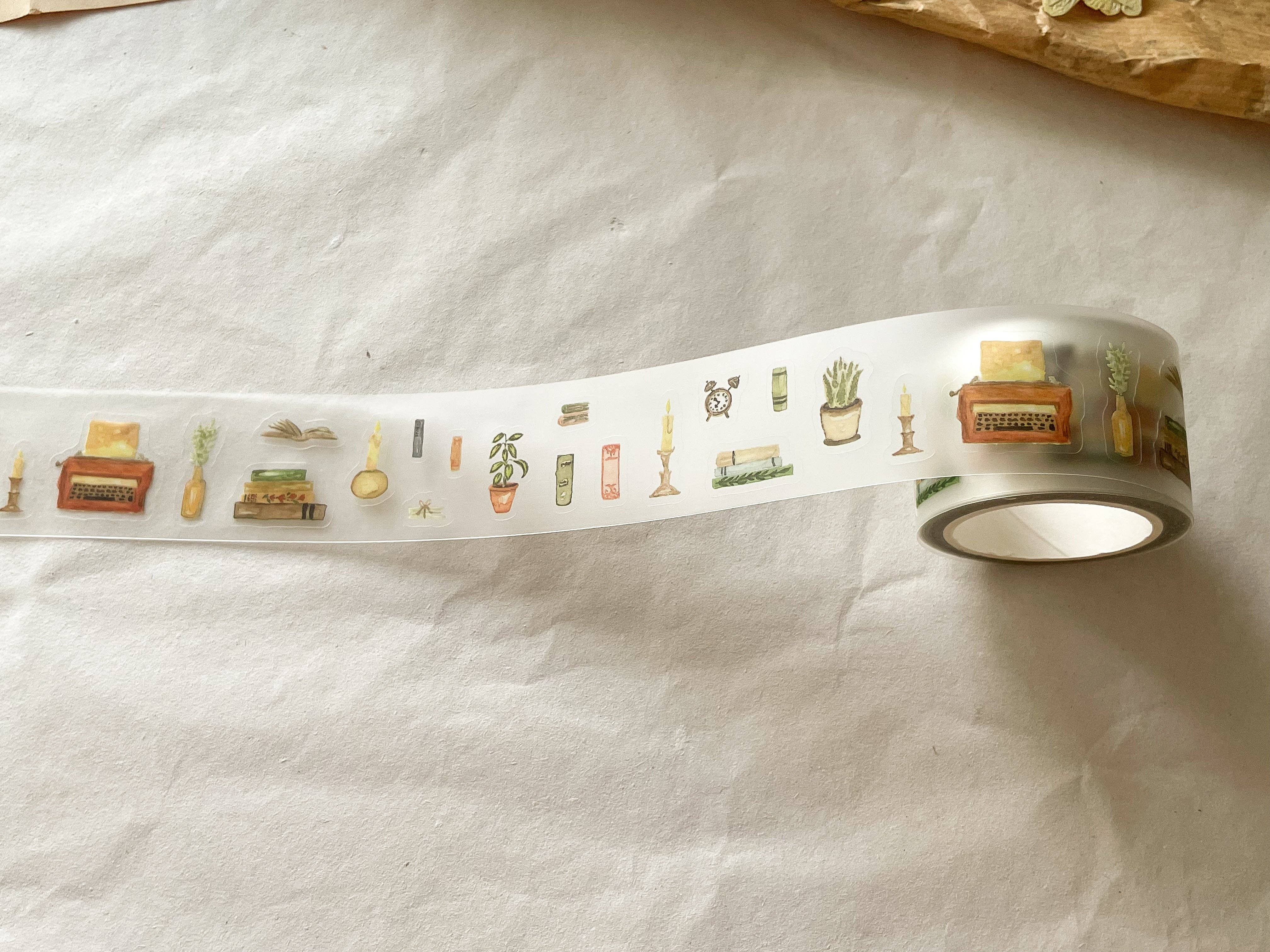 Vintage bibliotheek PET-tape met kiss cut